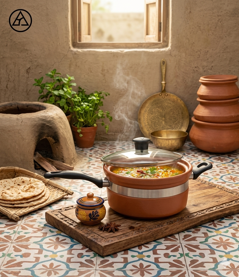 The 'Heritage' Hybrid Terracotta Saucepan